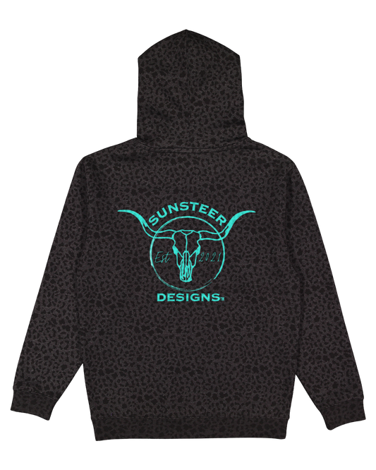 SSD Brand Black Leopard Hoodie -Teal