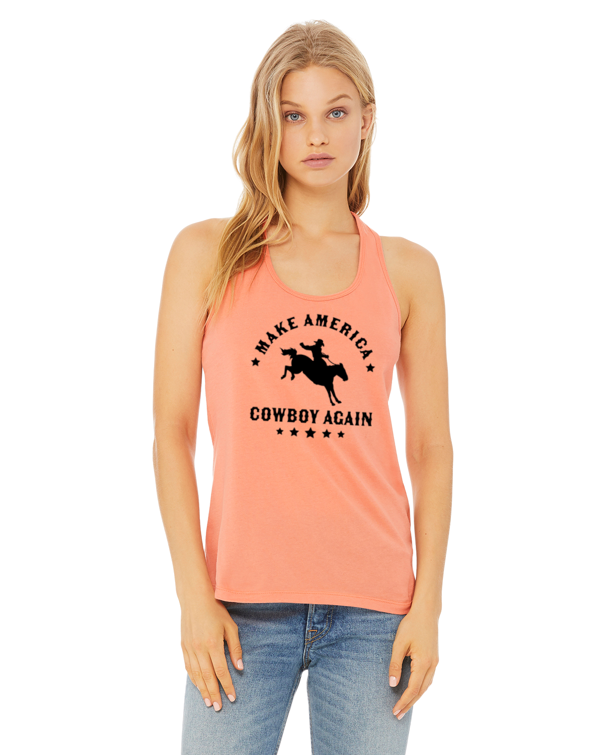 Make America Cowboy Again Tank - Sunset/Black