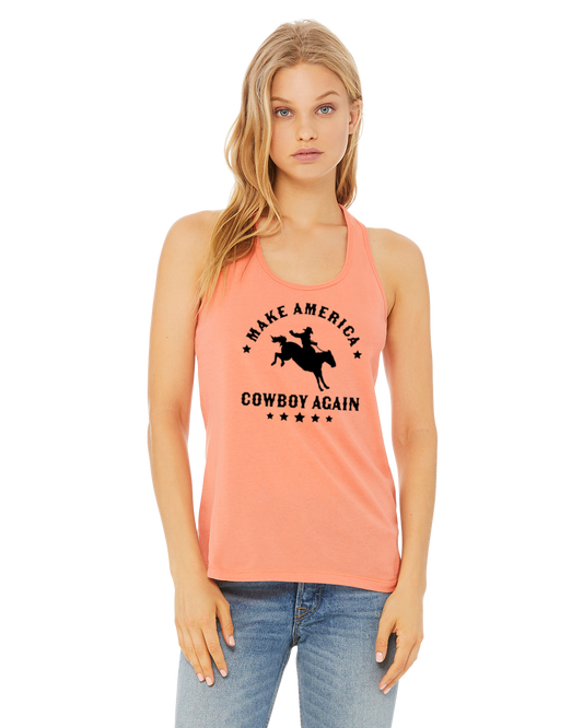 Make America Cowboy Again Tank - Sunset/Black